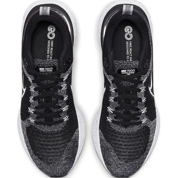 Nike React Infinity Run Flyknit 2 White Black Oreo Mens Running Shoes CT2357-101 - Picture 4 of 7